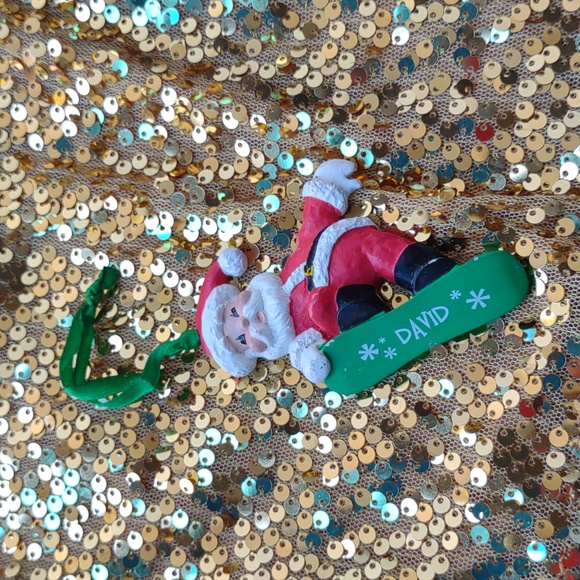 Santa Claus Christmas Ornament Snowboard name David - Picture 6 of 7